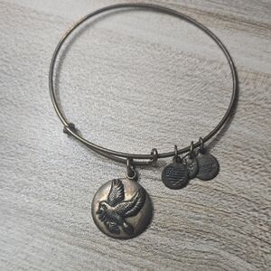 Alex And Ani Sacred Dove 2016 Bird Charm Bronze Bangle Bracelet💫